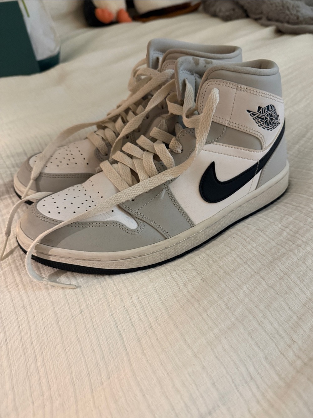 Jordan High-Top Sneakers - White, Gray, Black